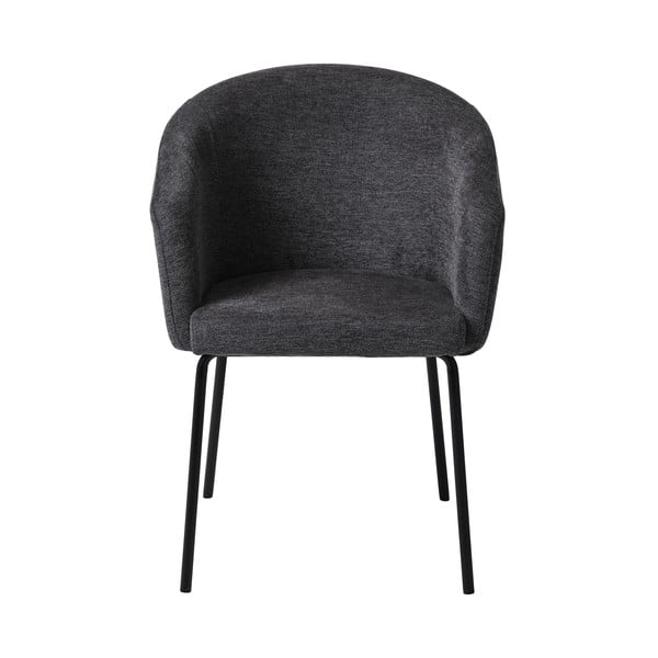 Sedia da pranzo grigio scuro in imbottito con braccioli Easton – Unique Furniture-image-2