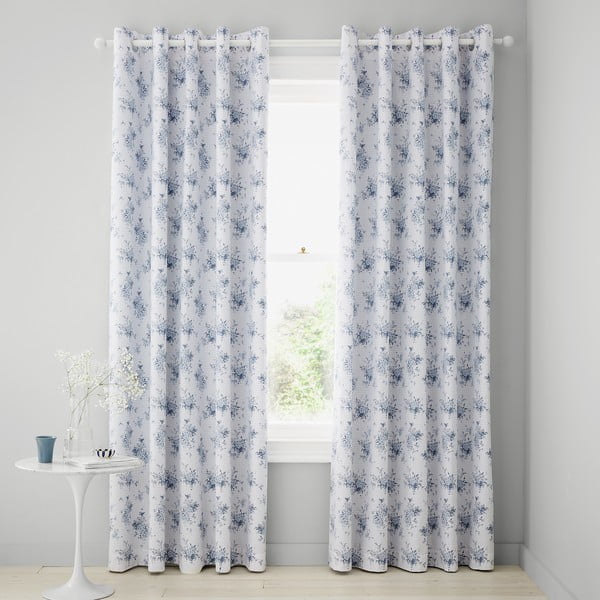 Tende in set bianche/blu 2 pz 168x229 cm Lucie Floral Frill – Catherine Lansfield-image-2