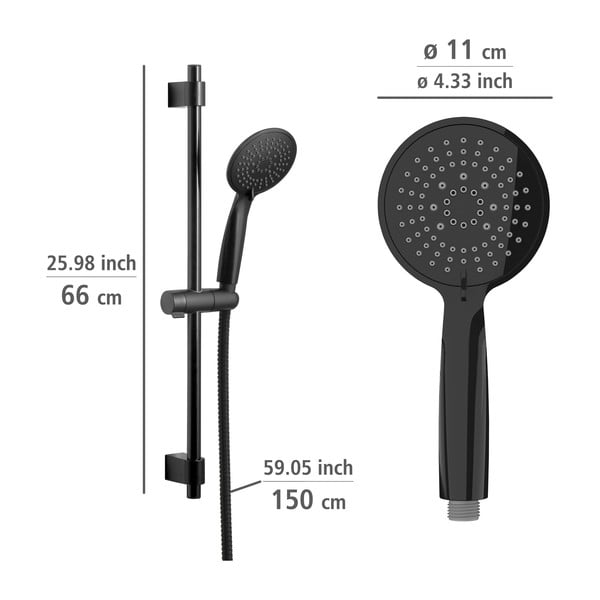 Set doccia nero in acciaio inox 66 cm Young - Wenko-image-2