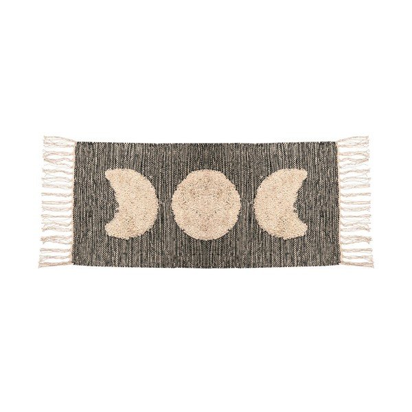 Tappeto rosa e grigio in misto cotone , 80 x 45 cm Moon Phases - Sass & Belle