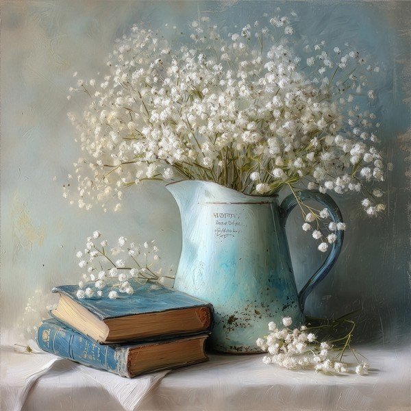 Dipinto stampato dipinto su tela 32x32 cm Gypsophila – Styler