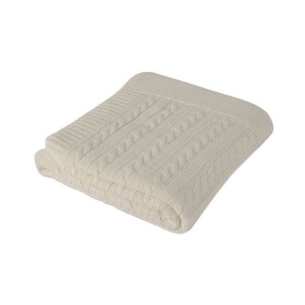 Coperta per neonati bianco crema in misto cotone Lexie, 90 x 90 cm - Homemania Decor