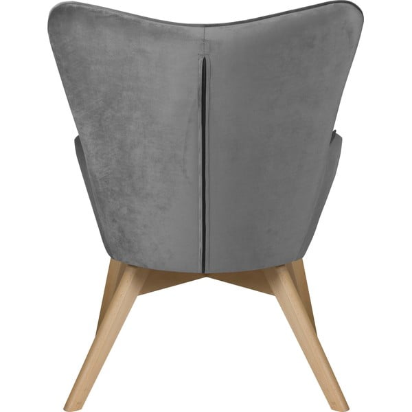 Poltrona grigia con rivestimento in velluto Niko – Ropez-image-4