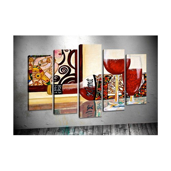 Set di 5 quadri per vino rosso - Tablo Center