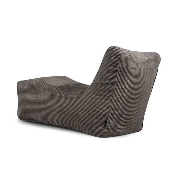 Puof a sacco marrone scuro con rivestimento in velluto a coste Lounge – SLOWDOWN-image-4