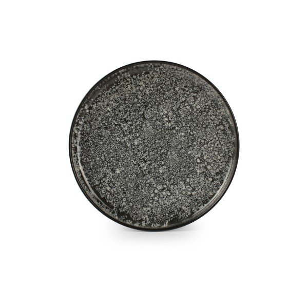 Piatto da dolce nero/color crema in gres ø 20 cm Gravel – ONA