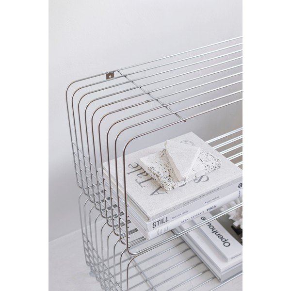 Mensola color argento lucido in metallo con ripiani multipli 70 cm Store-It – Mette Ditmer Denmark-image-3