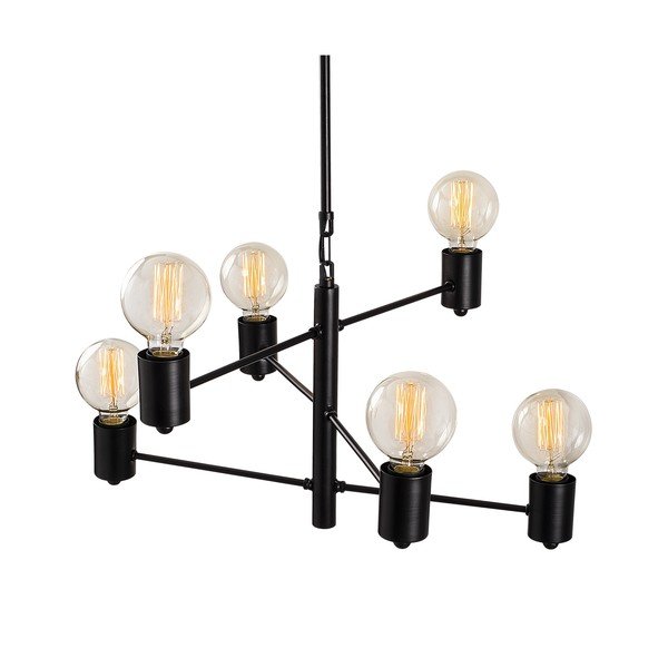 Apparecchio a sospensione nero per 6 lampadine Hexa Long - Opviq lights-image-3