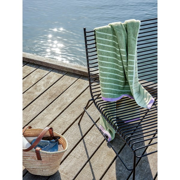Asciugamano da bagno in cotone verde Dora, 70 x 140 cm - Hübsch-image-2