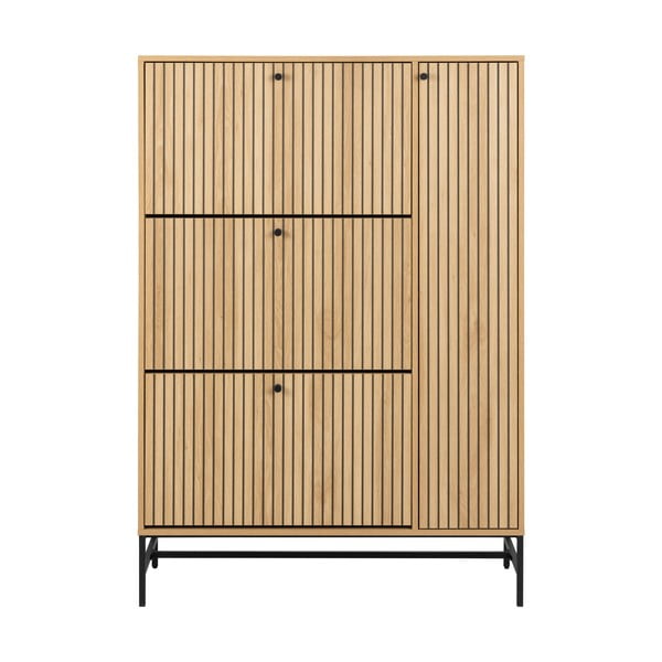 Scarpiera con ante in rovere colore naturale 99x140x35 cm Albany - Actona-image-4