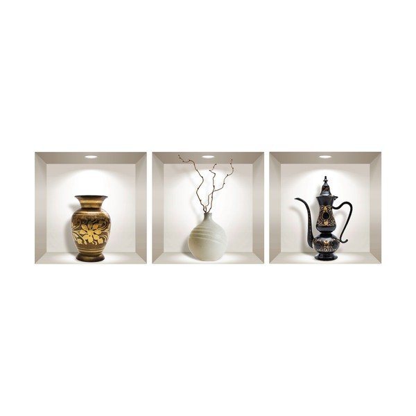 Set di 3 adesivi murali 3D Oggetti decorativi - Ambiance-image-2