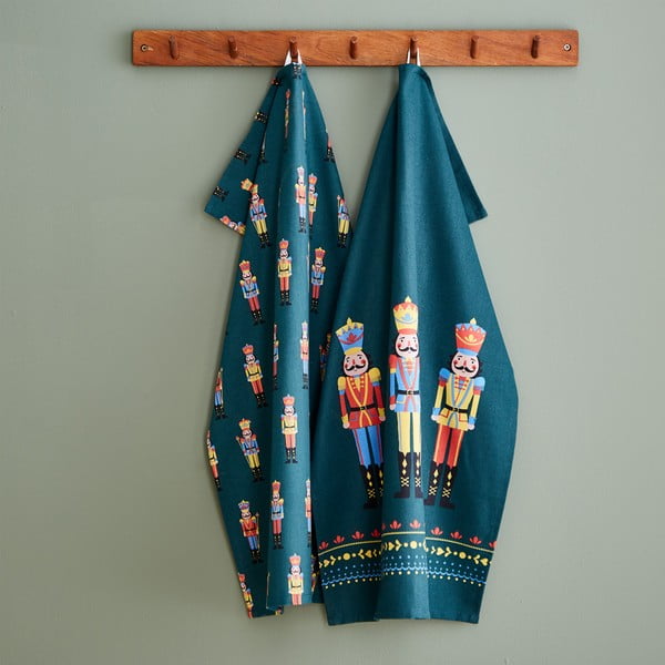 Set di strofinacci in cotone a tema natalizio 4 pz 50x70 cm Nutcracker – Catherine Lansfield-image-1
