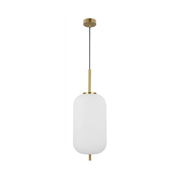 Lampadario bianco/color ottone in vetro ø 22 cm Lato – Nova Luce