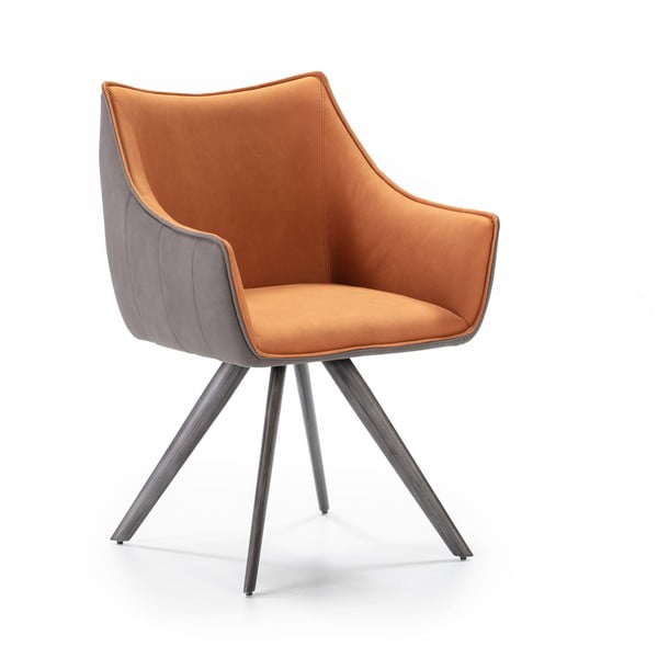 Poltrona grigio-arancio Namir Swivel - Marckeric