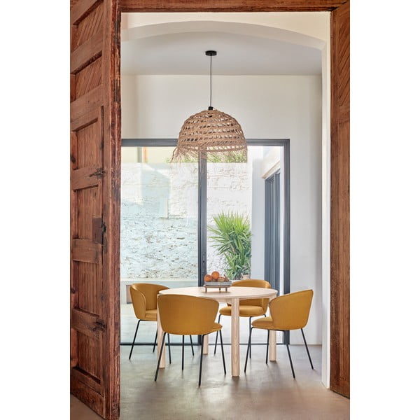 Set di sedie da pranzo color senape in imbottito 2 pz Add – Teulat-image-1