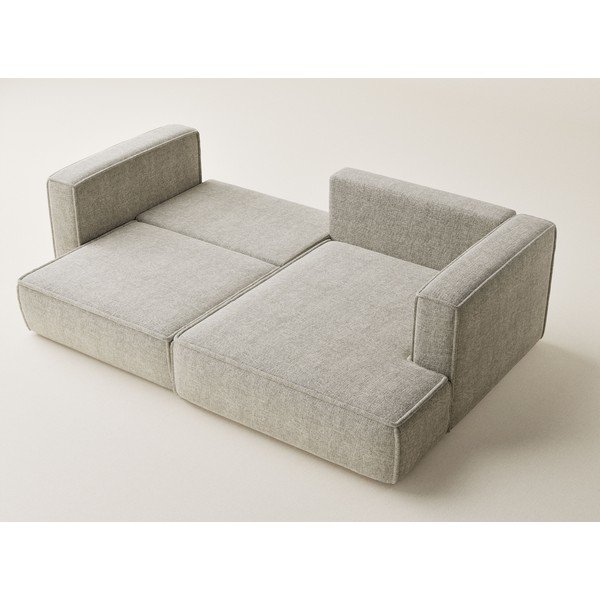 Divano angolare beige allungabile/con contenitore (con penisola a destra/con chaise lounge) con rivestimento in ciniglia Velto – Maison de Rêve-image-3