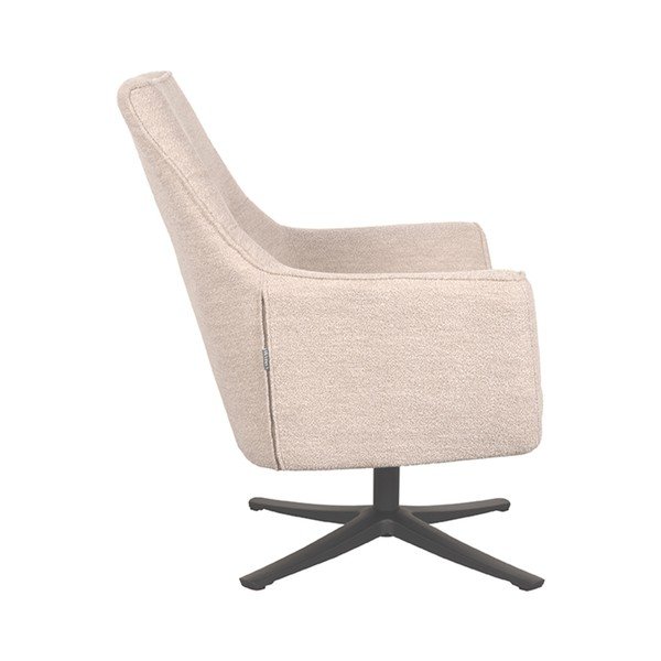 Poltrona beige in tessuto bouclé Tod - LABEL51-image-1