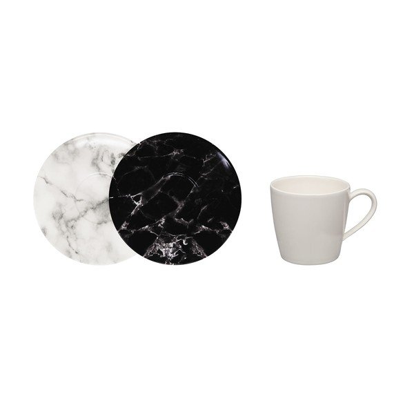 Set di 8 tazze e piattini in porcellana bianca e nera Villeroy & Boch Marmory Like Marmory - like | Villeroy & Boch
