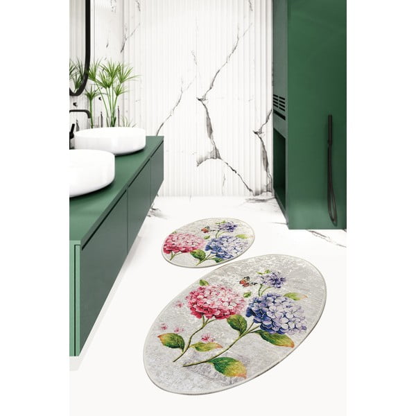 Set di tappetini per il bagno 2 pz 60x100 cm Ortanca – Foutastic-image-2
