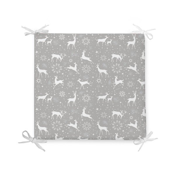 Cuscino di seduta natalizio in misto cotone Fiocchi di neve e cervi, 42 x 42 cm - Minimalist Cushion Covers