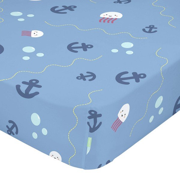 Lenzuolo di cotone per bambini, 200 x 90 cm Yellow Submarine - Happynois