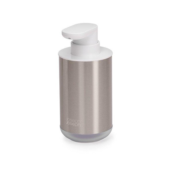 Dispenser per sapone argentato in acciaio inox 300 ml Duo Steel – Joseph Joseph