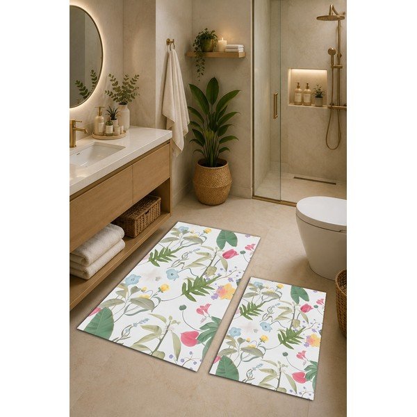 Set di tappetini per il bagno 2 pz 60x100 cm Floral – Mila Home-image-1