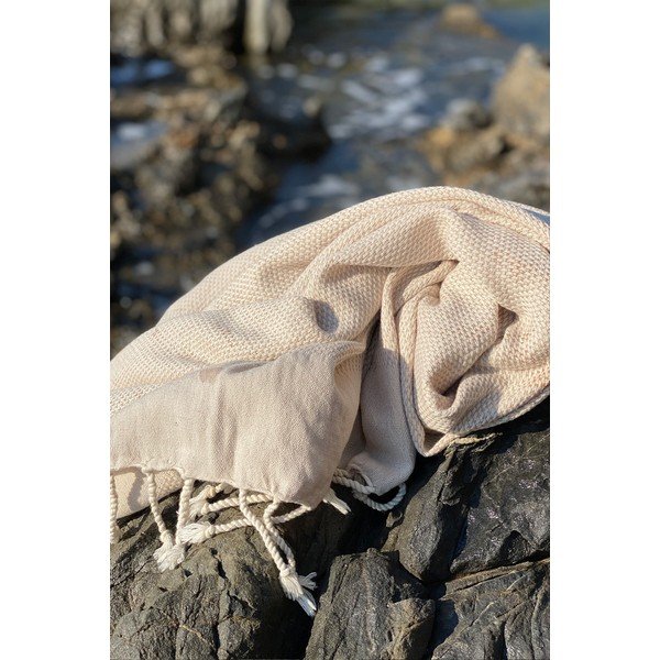 Telo mare beige in cotone 90x175 cm Retro – Foutastic-image-1