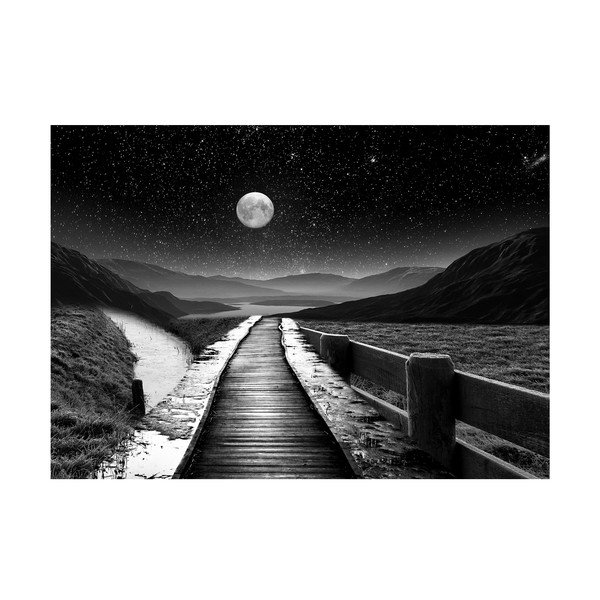 Pittura su vetro 120x80 cm Moon path - Styler