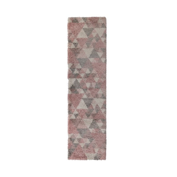 Tappeto rosa/grigio 60x230 cm Nuru - Flair Rugs