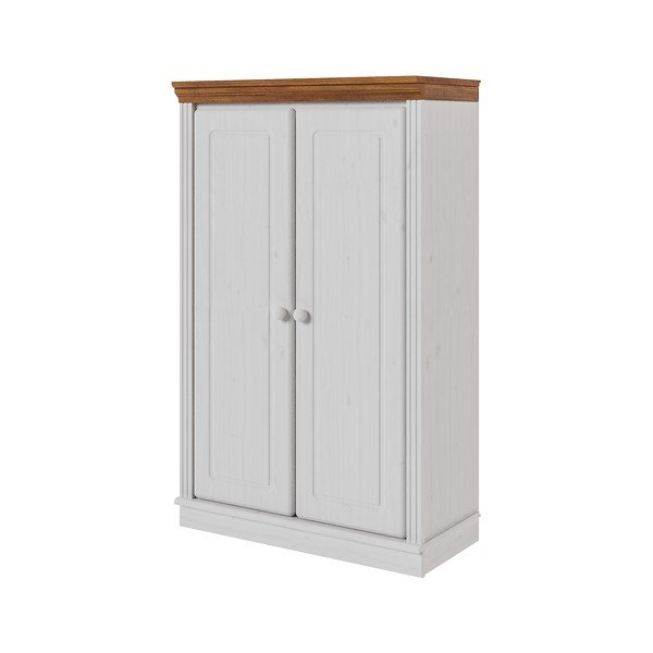 Armadietto bianco/color ambra in pino massiccio 74x118x35 cm Anita – Støraa-image-3