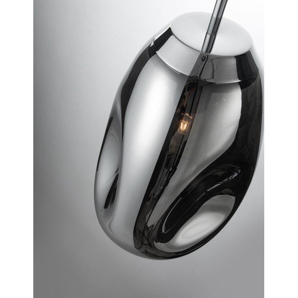 Lampadario color argento lucido in vetro ø 22 cm Lava – Nova Luce-image-2