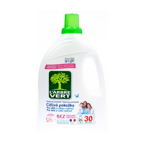 Gel lavante ecologico per pelli sensibili, L'Arbre Vert Sensitive, 2 l (30 lavaggi) - Unknown
