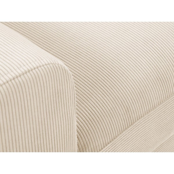 Divano letto in velluto a coste beige, angolo destro Moghan - Micadoni Home-image-1