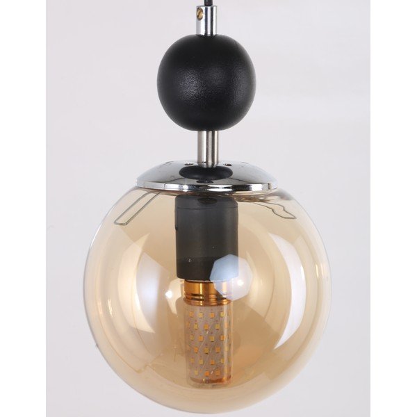 Lampadario in giallo ocra/nero con paralume in vetro ø 15 cm Marble – Squid Lighting-image-1