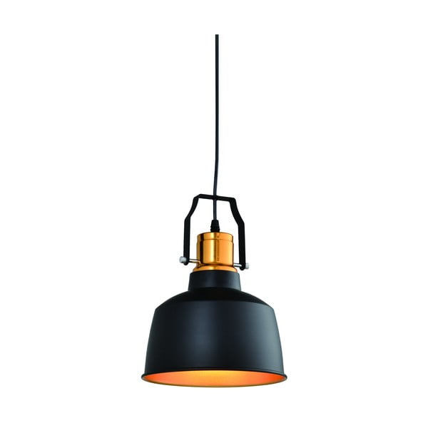 Lampadario in nero e oro con paralume in metallo ø 22 cm Monroe - GTV