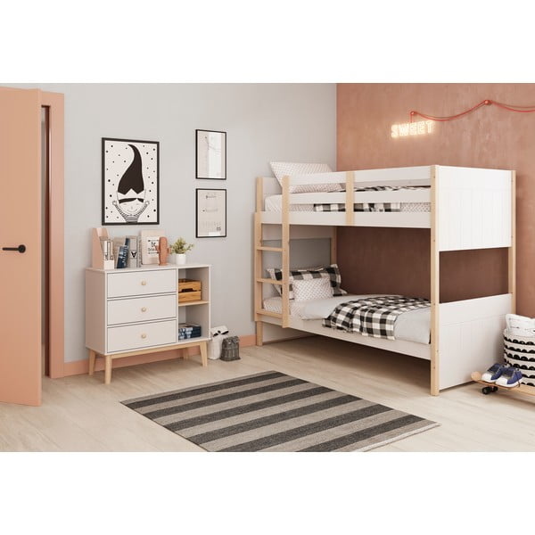 Cassettiera bassa bianca per bambini 90x81 cm Esteban - Marckeric-image-1