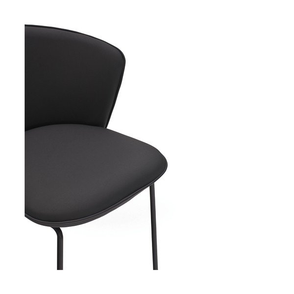Set di sedie da pranzo nera in imbottito 2 pz Add – Teulat-image-3