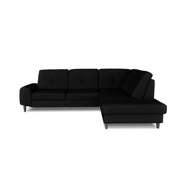 Černá rohová rozkládací pohovka Windsor & Co. Sofas Beta, pravý roh