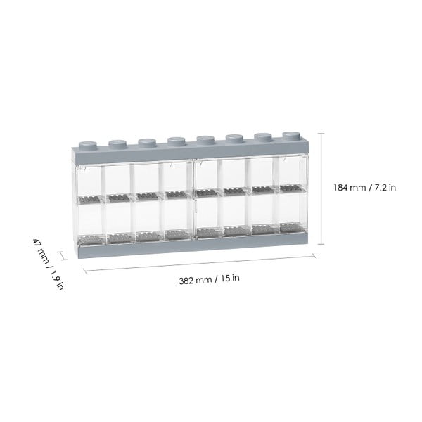 Armadio grigio da collezione per 16 minifigure - LEGO®-image-1