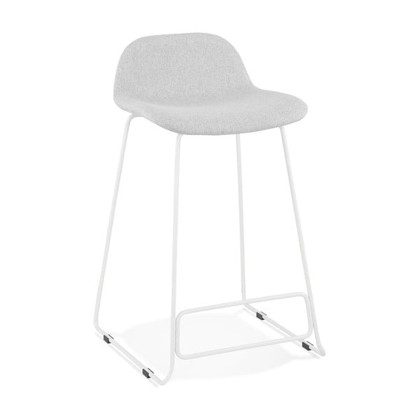 Sgabello da bar grigio chiaro con gambe bianche Mini, altezza seduta 66 cm Vancouver - Kokoon