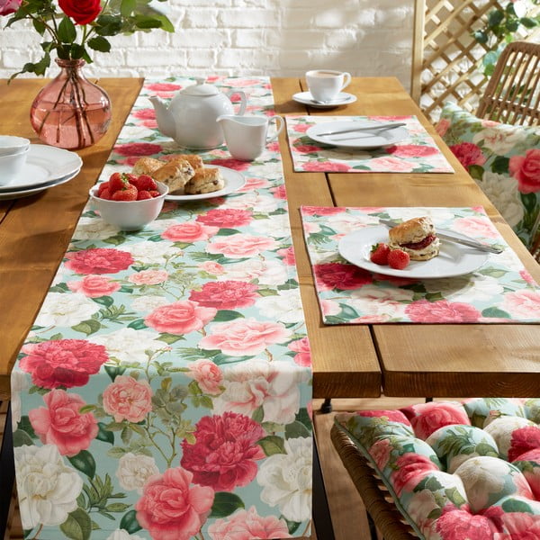 Runner da tavola in cotone 33x220 cm Rose Garden - RHS