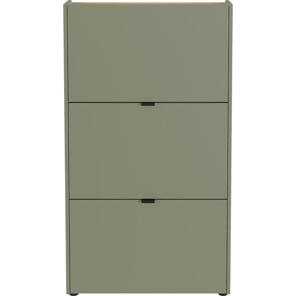 Scarpiera grigio tortora con ante ribaltabili 71x127x22 cm Ameca – Germania-image-3