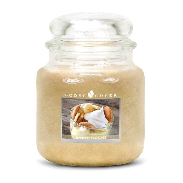 Candela profumata in confezione di vetro Budino alla banana, 75 ore di combustione - Goose Creek