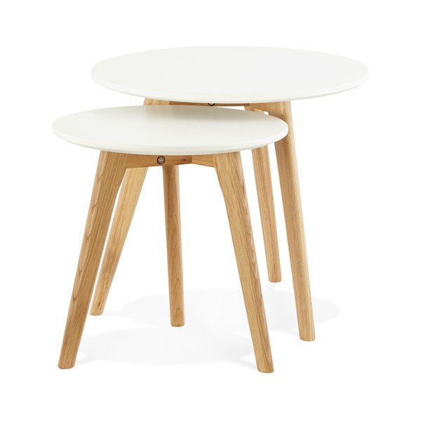 Set di 2 tavoli contenitori con piano bianco Espino - Kokoon-image-1