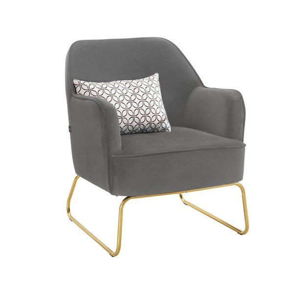 Poltrona in velluto grigio Joshua - Støraa-image-4