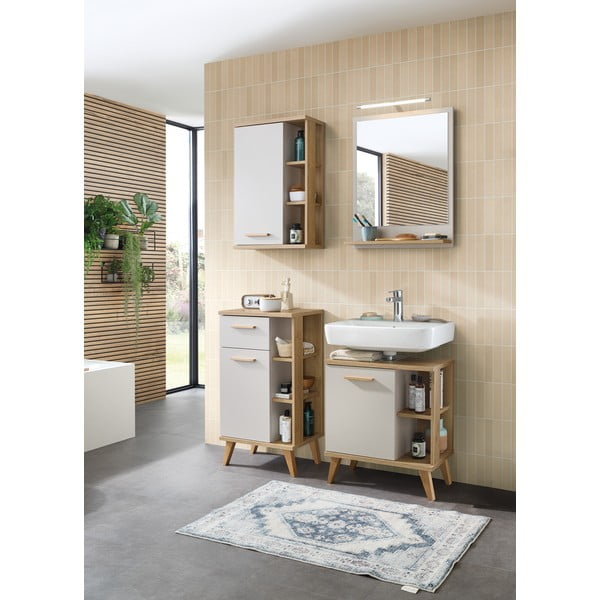 Specchio da parete con ripiano  60x74,5 cm Quickset 966 – Pelipal-image-2