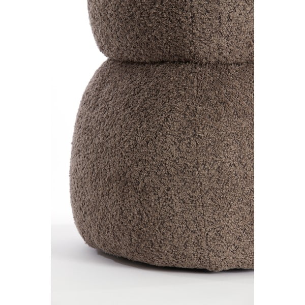 Sgabello marrone in tessuto bouclé Leyla - Light & Living-image-4