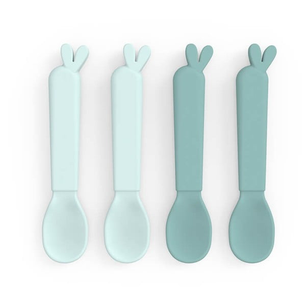 Posate per bambini in plastica blu 4 pezzi Lalee - Done by Deer-image-1