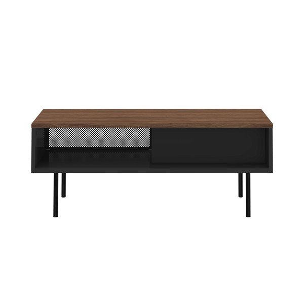 Tavolino con piano in rovere decorato 100x50 cm Radio - TemaHome